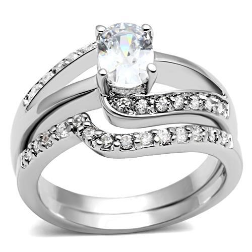 LOVCIA Elegant Rhodium-Plated Brass Ring with Sparkling Clear AAA CZ Stone - Buy stylish Rings for women - Shop latest Ring design - Trendy Rings - Unique fashion Rings - Find the perfect Ring