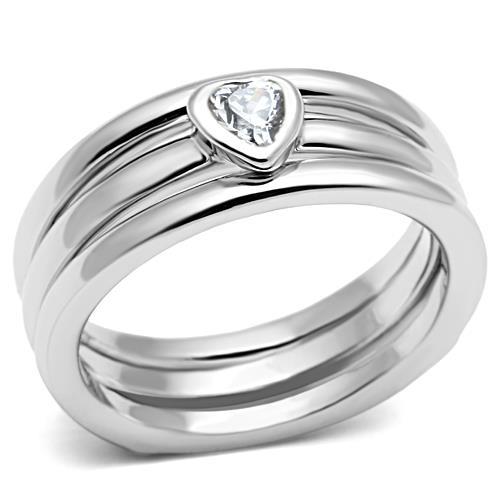 LOVCIA Exquisite Rhodium-Plated Brass Ring with Clear AAA CZ Stone - Buy stylish Rings for women - Shop latest Ring design - Trendy Rings - Unique fashion Rings - Find the perfect Ring