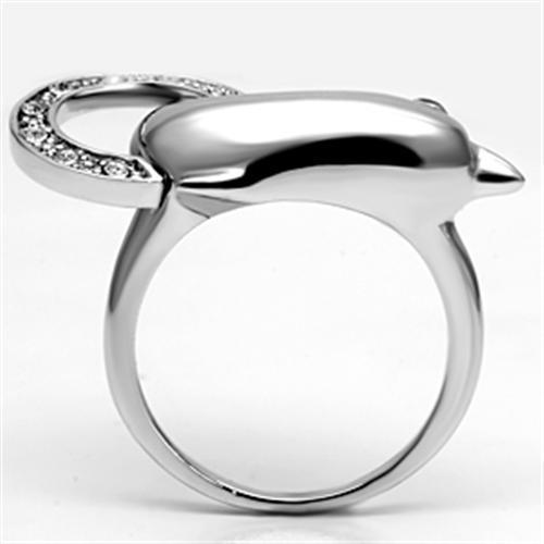 LOVCIA Clear Crystal Brass Ring with Rhodium Finish - Buy stylish Rings for women - Shop latest Ring design - Trendy Rings - Unique fashion Rings - Find the perfect Ring