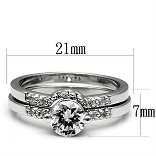 LOVCIA Rhodium-Plated Brass Ring with Clear AAA CZ Stone - Buy stylish Rings for women - Shop latest Ring design - Trendy Rings - Unique fashion Rings - Find the perfect Ring