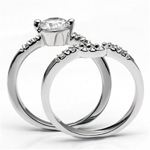 LOVCIA Rhodium-Plated Brass Ring with Clear AAA CZ Stone - Buy stylish Rings for women - Shop latest Ring design - Trendy Rings - Unique fashion Rings - Find the perfect Ring