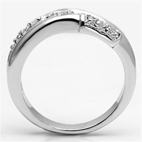 LOVCIA Elegant Rhodium-Plated Brass Ring with Clear AAA Grade Cubic Zirconia - Buy stylish Rings for women - Shop latest Ring design - Trendy Rings - Unique fashion Rings - Find the perfect Ring