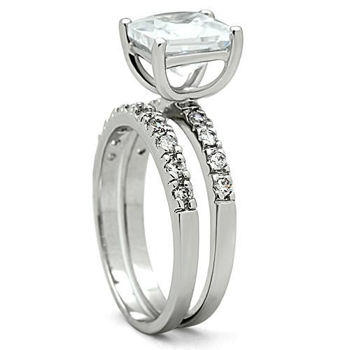 LOVCIA Rhodium-Plated Brass Ring with Clear AAA CZ Stone - Buy stylish Rings for women - Shop latest Ring design - Trendy Rings - Unique fashion Rings - Find the perfect Ring