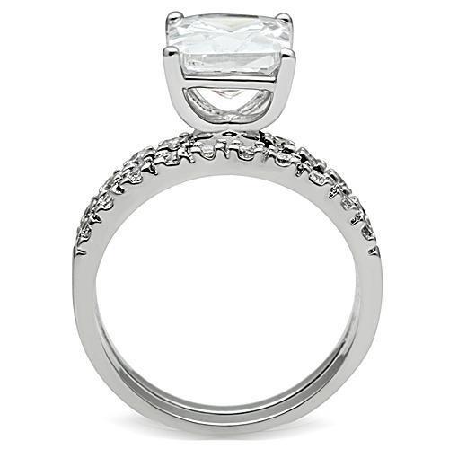 LOVCIA Rhodium-Plated Brass Ring with Clear AAA CZ Stone - Buy stylish Rings for women - Shop latest Ring design - Trendy Rings - Unique fashion Rings - Find the perfect Ring