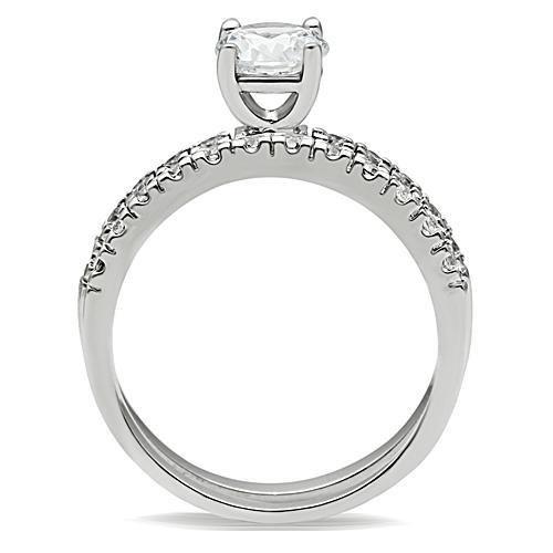 LOVCIA Rhodium-Plated Brass Ring with Clear AAA CZ Stones - Buy stylish Rings for women - Shop latest Ring design - Trendy Rings - Unique fashion Rings - Find the perfect Ring