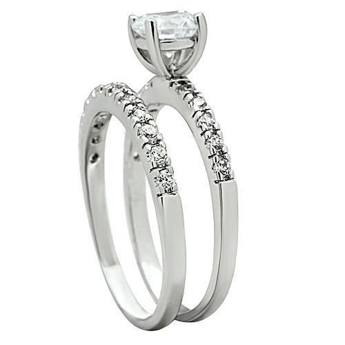 LOVCIA Rhodium-Plated Brass Ring with Clear AAA CZ Stones - Buy stylish Rings for women - Shop latest Ring design - Trendy Rings - Unique fashion Rings - Find the perfect Ring