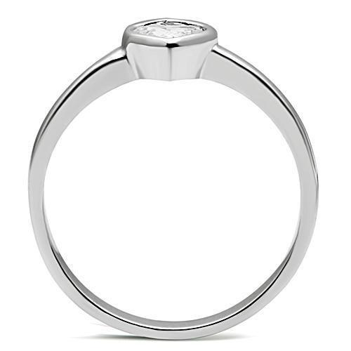 LOVCIA Rhodium-Plated Brass Ring with Clear AAA CZ Stone - Buy stylish Rings for women - Shop latest Ring design - Trendy Rings - Unique fashion Rings - Find the perfect Ring