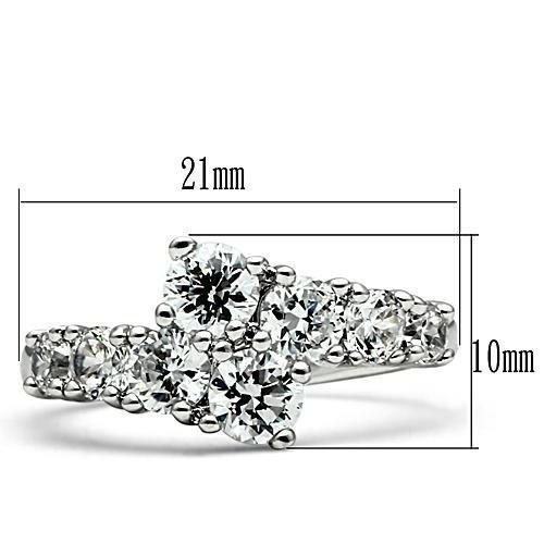 LOVCIA Rhodium-Plated Brass Ring with Clear AAA CZ Stone - Buy stylish Rings for women - Shop latest Ring design - Trendy Rings - Unique fashion Rings - Find the perfect Ring