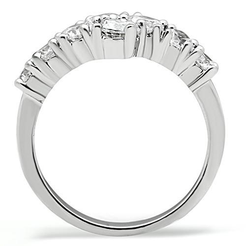 LOVCIA Rhodium-Plated Brass Ring with Clear AAA CZ Stone - Buy stylish Rings for women - Shop latest Ring design - Trendy Rings - Unique fashion Rings - Find the perfect Ring