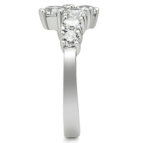 LOVCIA Rhodium-Plated Brass Ring with Clear AAA CZ Stone - Buy stylish Rings for women - Shop latest Ring design - Trendy Rings - Unique fashion Rings - Find the perfect Ring