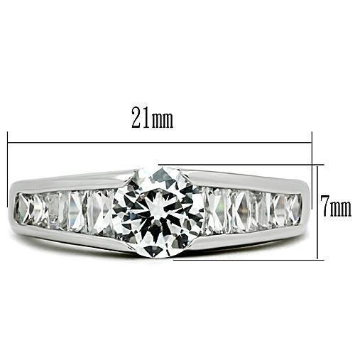 LOVCIA Elegant Rhodium-Plated Brass Ring with Clear AAA CZ Stone - Buy stylish Rings for women - Shop latest Ring design - Trendy Rings - Unique fashion Rings - Find the perfect Ring