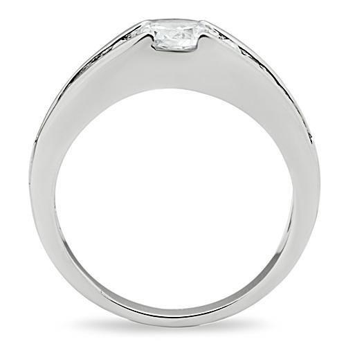 LOVCIA Elegant Rhodium-Plated Brass Ring with Clear AAA CZ Stone - Buy stylish Rings for women - Shop latest Ring design - Trendy Rings - Unique fashion Rings - Find the perfect Ring