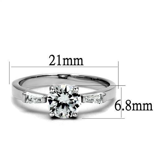 LOVCIA Rhodium-Plated Brass Ring with Clear AAA Grade CZ Stone - Buy stylish Rings for women - Shop latest Ring design - Trendy Rings - Unique fashion Rings - Find the perfect Ring