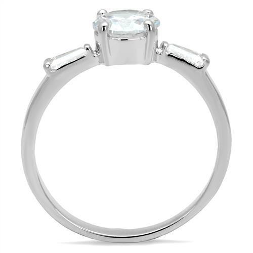 LOVCIA Rhodium-Plated Brass Ring with Clear AAA Grade CZ Stone - Buy stylish Rings for women - Shop latest Ring design - Trendy Rings - Unique fashion Rings - Find the perfect Ring