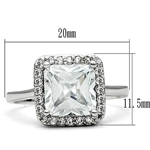 LOVCIA Rhodium-Plated Brass Ring with Clear AAA CZ Stone - Buy stylish Rings for women - Shop latest Ring design - Trendy Rings - Unique fashion Rings - Find the perfect Ring