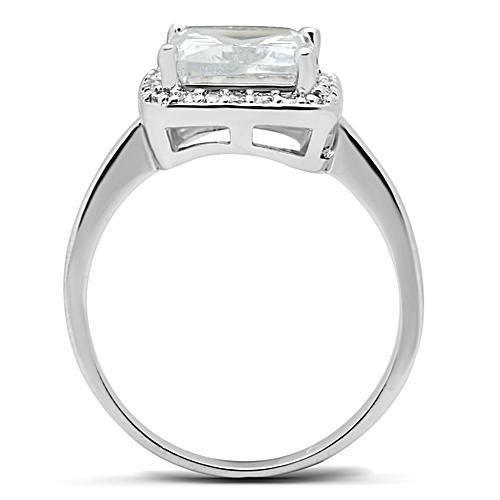 LOVCIA Rhodium-Plated Brass Ring with Clear AAA CZ Stone - Buy stylish Rings for women - Shop latest Ring design - Trendy Rings - Unique fashion Rings - Find the perfect Ring