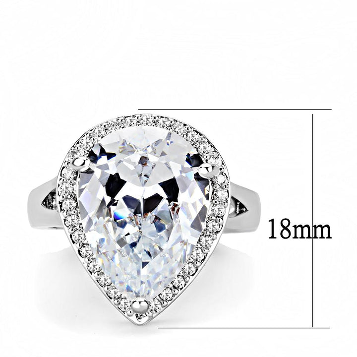 LOVCIA Elegant Rhodium-Plated Brass Ring with Clear AAA CZ Stone - Buy stylish Rings for women - Shop latest Ring design - Trendy Rings - Unique fashion Rings - Find the perfect Ring