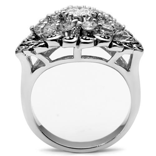 LOVCIA Rhodium-Plated Brass Ring with Clear AAA CZ Stone - Buy stylish Rings for women - Shop latest Ring design - Trendy Rings - Unique fashion Rings - Find the perfect Ring