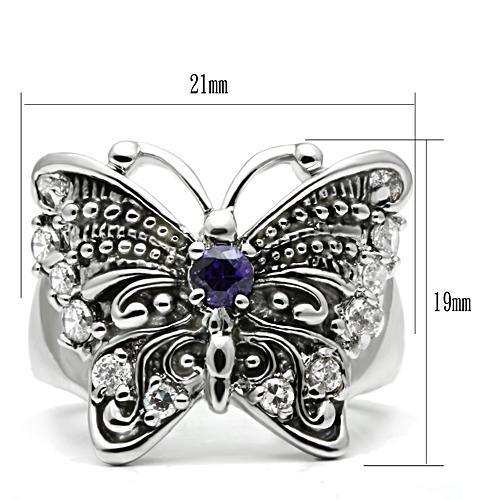 LOVCIA Amethyst AAA CZ Rhodium-Plated Brass Ring - Buy stylish Rings for women - Shop latest Ring design - Trendy Rings - Unique fashion Rings - Find the perfect Ring