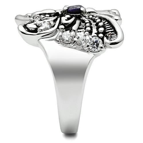 LOVCIA Amethyst AAA CZ Rhodium-Plated Brass Ring - Buy stylish Rings for women - Shop latest Ring design - Trendy Rings - Unique fashion Rings - Find the perfect Ring