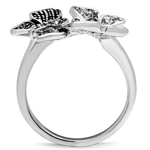 LOVCIA Rhodium-Plated Brass Ring with Clear AAA Cubic Zirconia - Buy stylish Rings for women - Shop latest Ring design - Trendy Rings - Unique fashion Rings - Find the perfect Ring