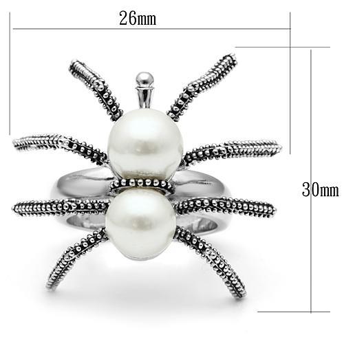 LOVCIA Elegant Rhodium-Plated Brass Ring Featuring a White Synthetic Pearl - Buy stylish Rings for women - Shop latest Ring design - Trendy Rings - Unique fashion Rings - Find the perfect Ring