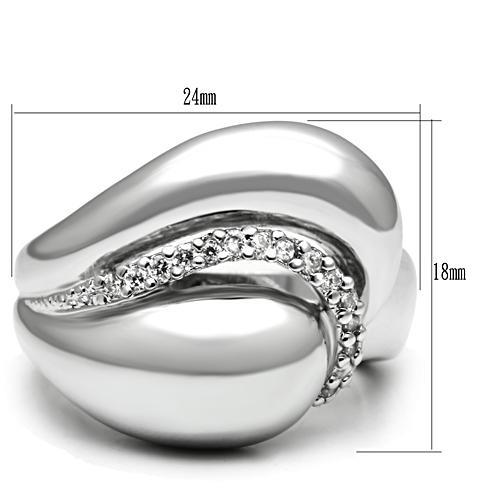 LOVCIA Rhodium-Plated Brass Ring with Clear AAA CZ Stone - Buy stylish Rings for women - Shop latest Ring design - Trendy Rings - Unique fashion Rings - Find the perfect Ring