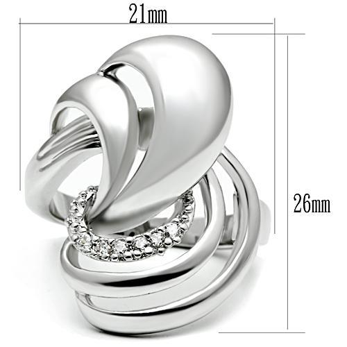 LOVCIA Rhodium-Plated Brass Ring with Clear AAA Grade Cubic Zirconia - Buy stylish Rings for women - Shop latest Ring design - Trendy Rings - Unique fashion Rings - Find the perfect Ring