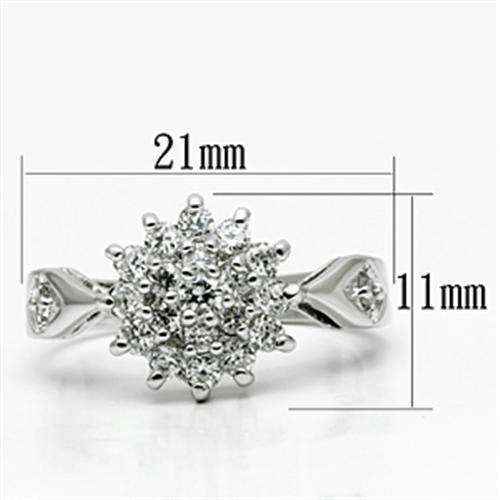 LOVCIA Rhodium-Plated Brass Ring with Clear AAA CZ Stone - Buy stylish Rings for women - Shop latest Ring design - Trendy Rings - Unique fashion Rings - Find the perfect Ring