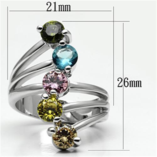 LOVCIA Lyra Multi-Color CZ Cocktail Ring in Rhodium Brass - Buy stylish Rings for women - Shop latest Ring design - Trendy Rings - Unique fashion Rings - Find the perfect Ring