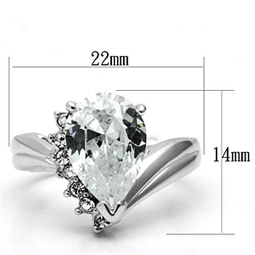 LOVCIA Rhodium-Plated Brass Ring with Clear AAA Grade CZ Stone - Buy stylish Rings for women - Shop latest Ring design - Trendy Rings - Unique fashion Rings - Find the perfect Ring