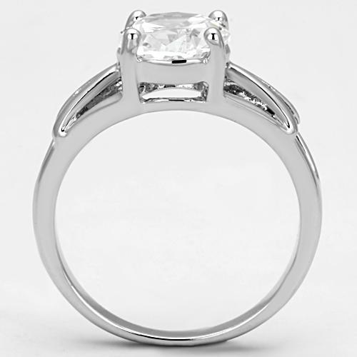 LOVCIA Rhodium-Plated Brass Ring with Clear AAA CZ Stone - Buy stylish Rings for women - Shop latest Ring design - Trendy Rings - Unique fashion Rings - Find the perfect Ring