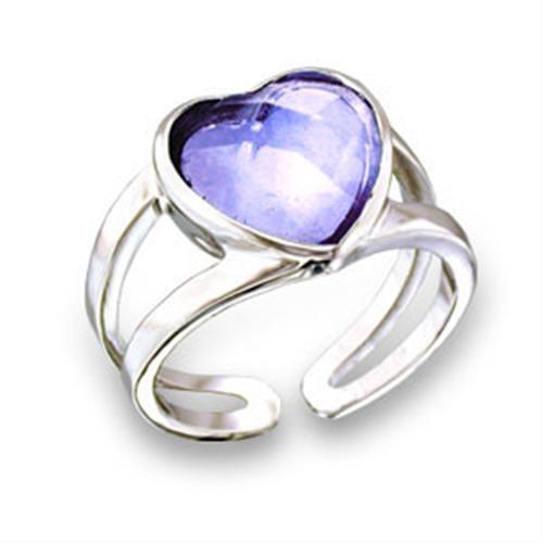 LOVCIA Rhodium-Plated Brass Ring with Light Amethyst AAA CZ Gemstone - Buy stylish Rings for women - Shop latest Ring design - Trendy Rings - Unique fashion Rings - Find the perfect Ring