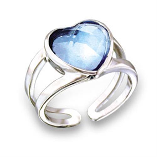 LOVCIA Sea Blue Crystal Rhodium-Plated Brass Ring - Buy stylish Rings for women - Shop latest Ring design - Trendy Rings - Unique fashion Rings - Find the perfect Ring