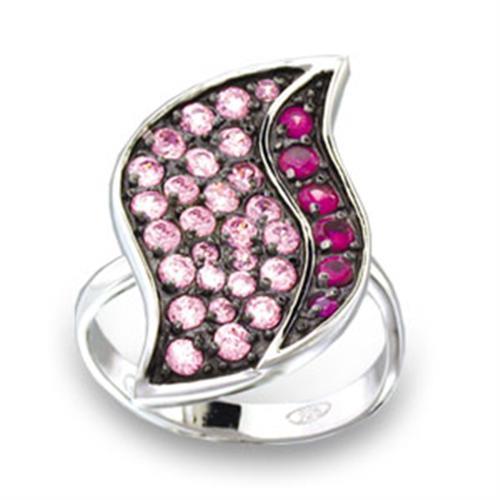 LOVCIA Sterling Silver Ring with Multi-Color AAA CZ and Rhodium & Ruthenium Finish - Buy stylish Rings for women - Shop latest Ring design - Trendy Rings - Unique fashion Rings - Find the perfect Ring