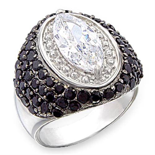 LOVCIA Sterling Silver Ring with Rhodium & Ruthenium Finish and AAA Clear CZ Stone - Buy stylish Rings for women - Shop latest Ring design - Trendy Rings - Unique fashion Rings - Find the perfect Ring