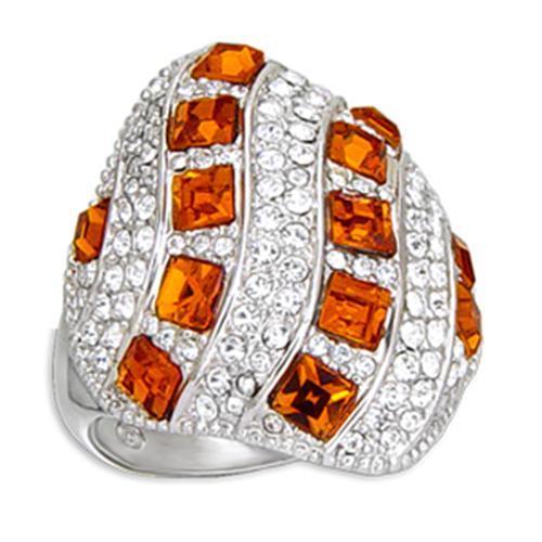 LOVCIA Rhodium-Plated Brass Ring Featuring Topaz Crystal - Buy stylish Rings for women - Shop latest Ring design - Trendy Rings - Unique fashion Rings - Find the perfect Ring