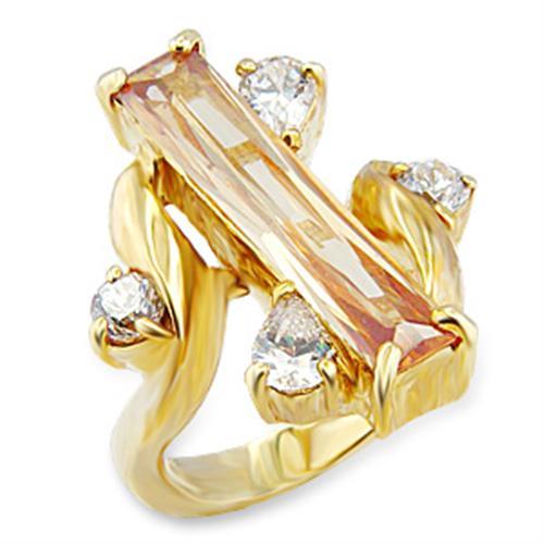 LOVCIA Champagne AAA Grade CZ Gold Plated Brass Ring - Buy stylish Rings for women - Shop latest Ring design - Trendy Rings - Unique fashion Rings - Find the perfect Ring