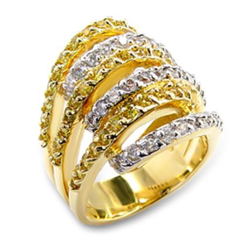 LOVCIA Gold & Rhodium Plated Brass Ring with Topaz AAA Grade CZ Stone - Buy stylish Rings for women - Shop latest Ring design - Trendy Rings - Unique fashion Rings - Find the perfect Ring