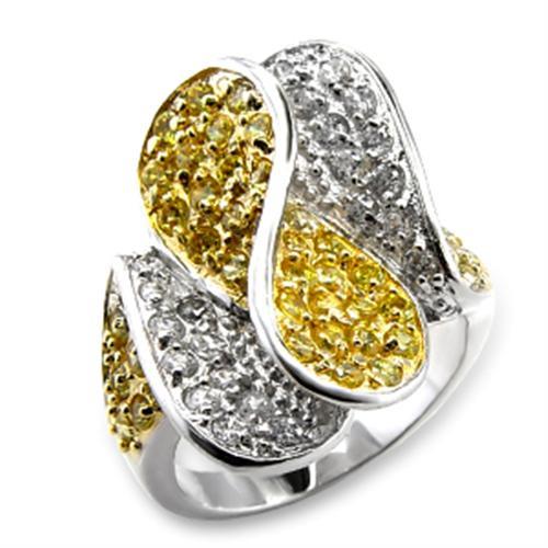 LOVCIA AAA Grade CZ Topaz Brass Ring with Gold and Rhodium Finish - Buy stylish Rings for women - Shop latest Ring design - Trendy Rings - Unique fashion Rings - Find the perfect Ring