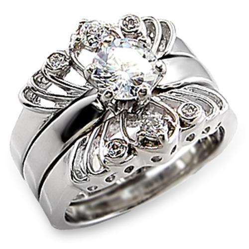 LOVCIA Sterling Silver High-Polish Ring with Clear AAA Grade CZ Stone - Buy stylish Rings for women - Shop latest Ring design - Trendy Rings - Unique fashion Rings - Find the perfect Ring