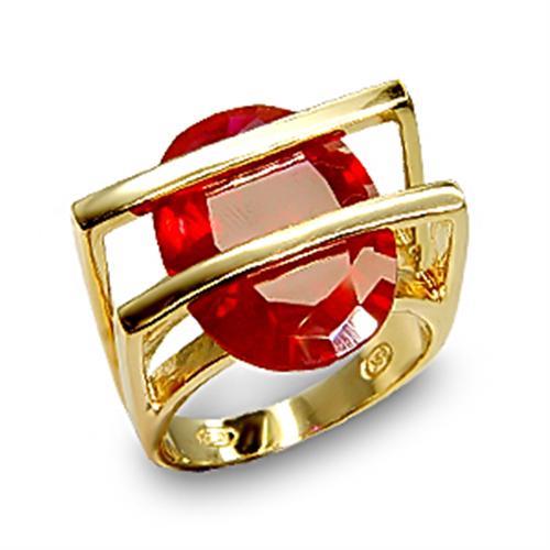 LOVCIA Gold-Plated 925 Sterling Silver Ring with Ruby-Colored Synthetic Garnet - Buy stylish Rings for women - Shop latest Ring design - Trendy Rings - Unique fashion Rings - Find the perfect Ring