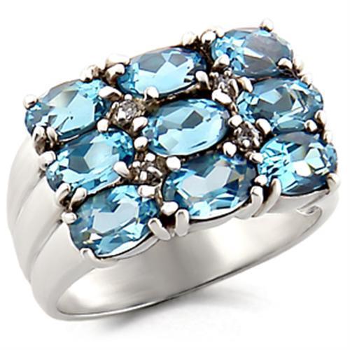 LOVCIA Elegant Sea Blue Synthetic Spinel Ring in 925 Sterling Silver - Buy stylish Rings for women - Shop latest Ring design - Trendy Rings - Unique fashion Rings - Find the perfect Ring