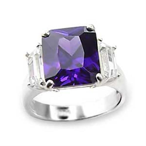 LOVCIA Elegant 925 Sterling Silver Ring with AAA Amethyst CZ Stone - Buy stylish Rings for women - Shop latest Ring design - Trendy Rings - Unique fashion Rings - Find the perfect Ring