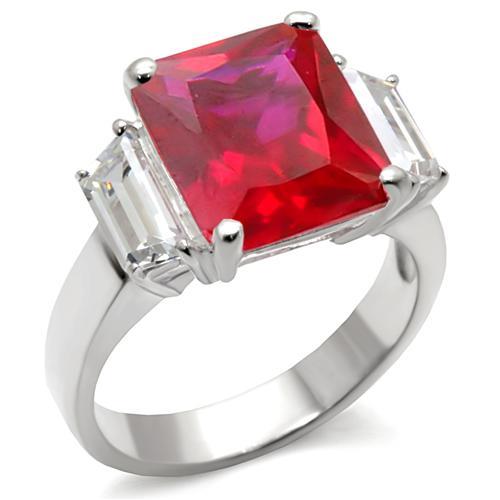 LOVCIA Elegant 925 Sterling Silver Ring with Synthetic Ruby-Colored Garnet - Buy stylish Rings for women - Shop latest Ring design - Trendy Rings - Unique fashion Rings - Find the perfect Ring