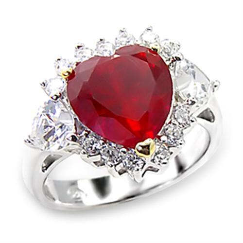 LOVCIA Elegant 925 Sterling Silver Ring with Ruby-Colored Synthetic Garnet - Buy stylish Rings for women - Shop latest Ring design - Trendy Rings - Unique fashion Rings - Find the perfect Ring