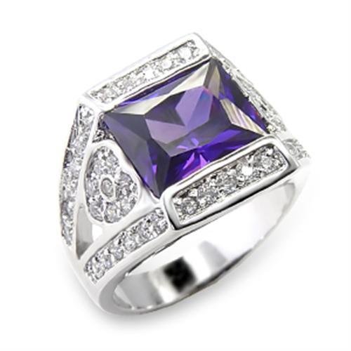 LOVCIA Amethyst Rhodium-Plated Brass Ring with Premium CZ Stone - Buy stylish Rings for women - Shop latest Ring design - Trendy Rings - Unique fashion Rings - Find the perfect Ring