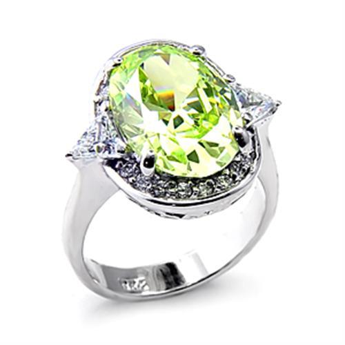 LOVCIA Apple Green CZ Rhodium-Plated Sterling Silver Ring - Buy stylish Rings for women - Shop latest Ring design - Trendy Rings - Unique fashion Rings - Find the perfect Ring