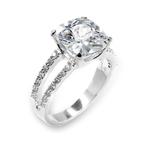 LOVCIA Elegant High-Polish 925 Sterling Silver Ring with Clear AAA CZ Stone - Buy stylish Rings for women - Shop latest Ring design - Trendy Rings - Unique fashion Rings - Find the perfect Ring