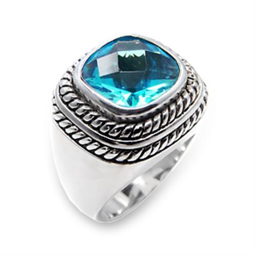 LOVCIA Rhodium-Plated Sea Blue Spinel Ring in 925 Sterling Silver - Buy stylish Rings for women - Shop latest Ring design - Trendy Rings - Unique fashion Rings - Find the perfect Ring